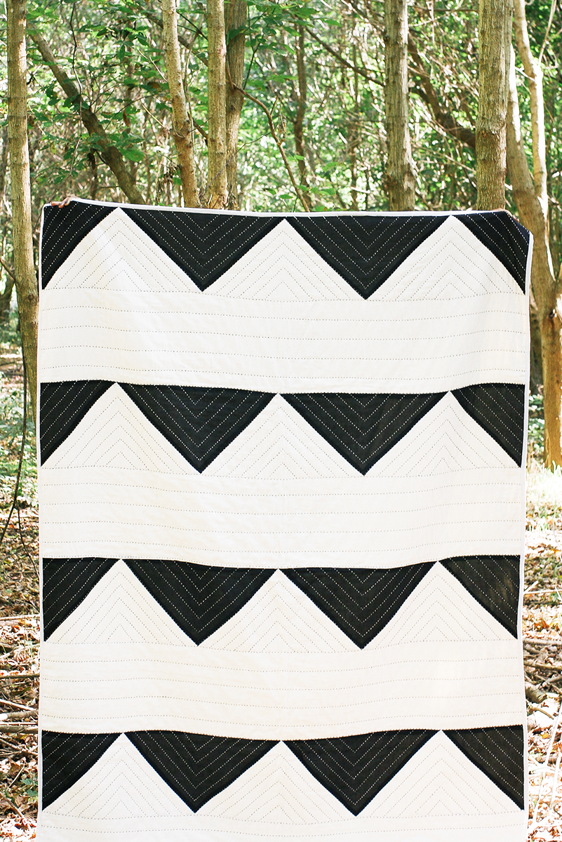 Modern Handmade Quilt – Organic Cotton – Neutral Geometric