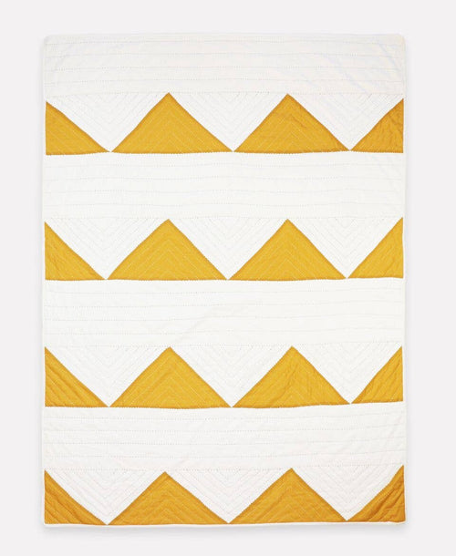 Modern Handmade Quilt – Organic Cotton – Neutral Geometric